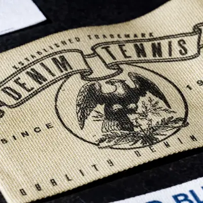 Woven emblem for denim