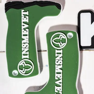 Injection-moulded PVC keyring